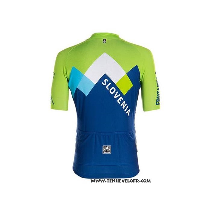 2020 Maillot Ciclismo Slovenie Vert Bleu Manches Courtes et Cuissard